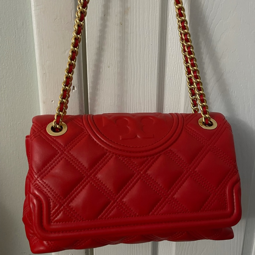 Tory Burch Red Soft Fleming large shoulder bag